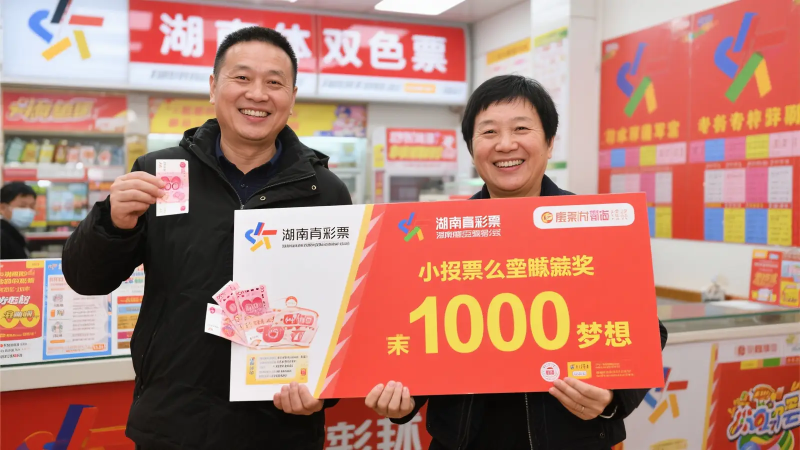 湖南两位双色球514万大奖得主兑奖 投注金额均不足10元